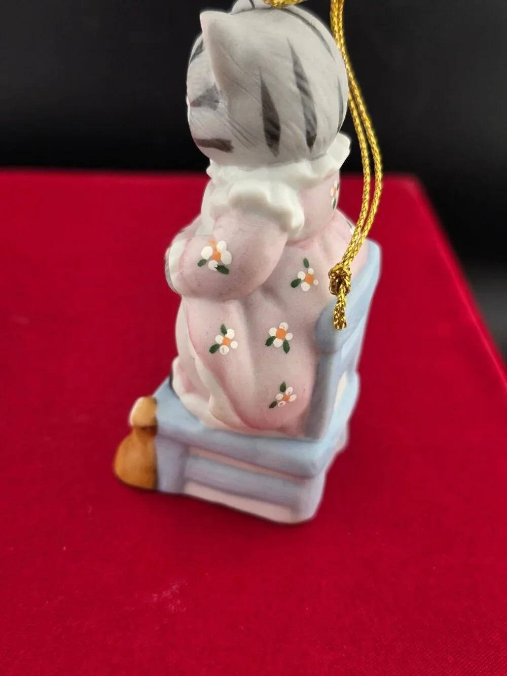 Kitty Cucumber Figurine Set Of 2 - 1988 B. Shackman - Porcelain Cat Ornaments